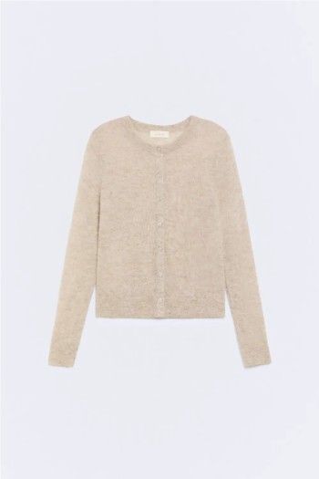 set chaqueta cardigan ese o ese de lana de alpaca mujer con pañuelo tr