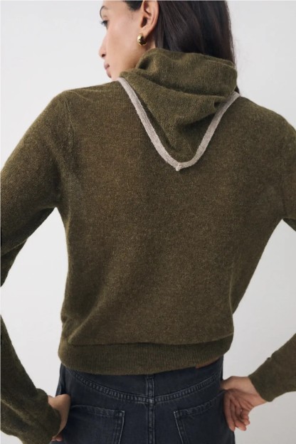 set chaqueta cardigan ese o ese de lana de alpaca mujer con pañuelo tr