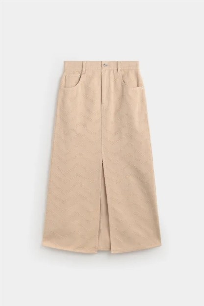 falda ese o ese luc color beige soja mujer 2