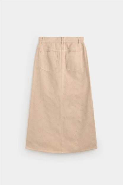 falda ese o ese luc color beige soja mujer