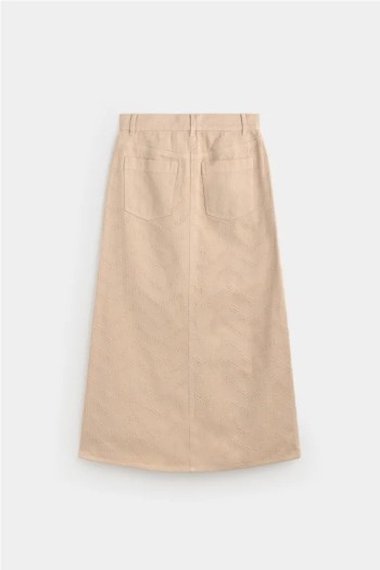 falda ese o ese luc color beige soja mujer