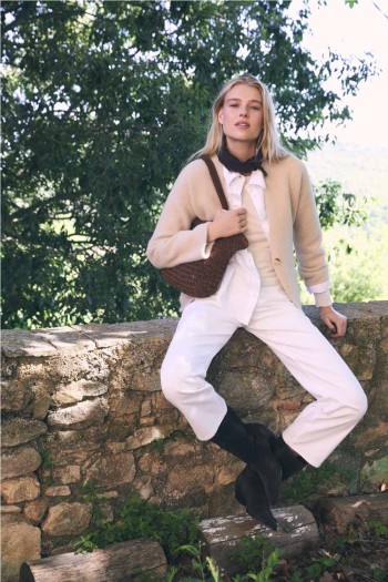 chaqueta alpine ese o ese color avena con punto efecto pelo