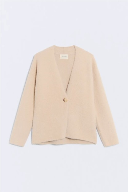 chaqueta alpine ese o ese color avena con punto efecto pelo