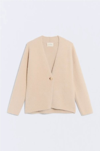 chaqueta alpine ese o ese color avena con punto efecto pelo