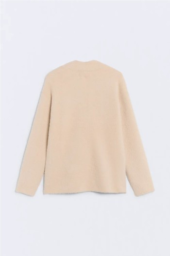 chaqueta alpine ese o ese color avena con punto efecto pelo