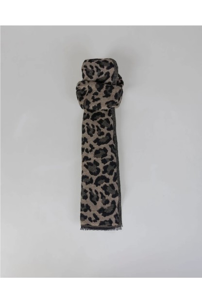 pañuelo print jacquard negro y beige systemaction