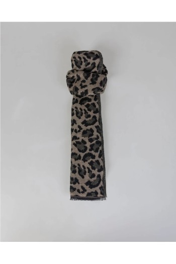 pañuelo print jacquard negro y beige systemaction