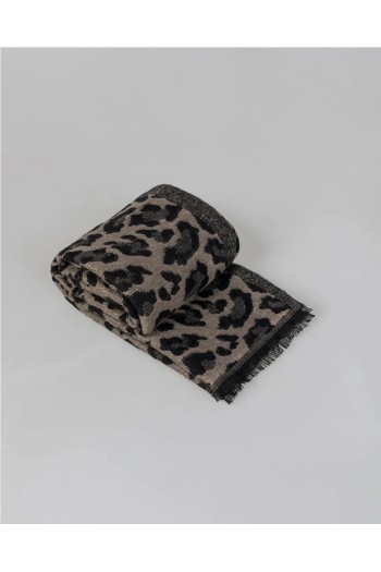 pañuelo print jacquard negro y beige systemaction